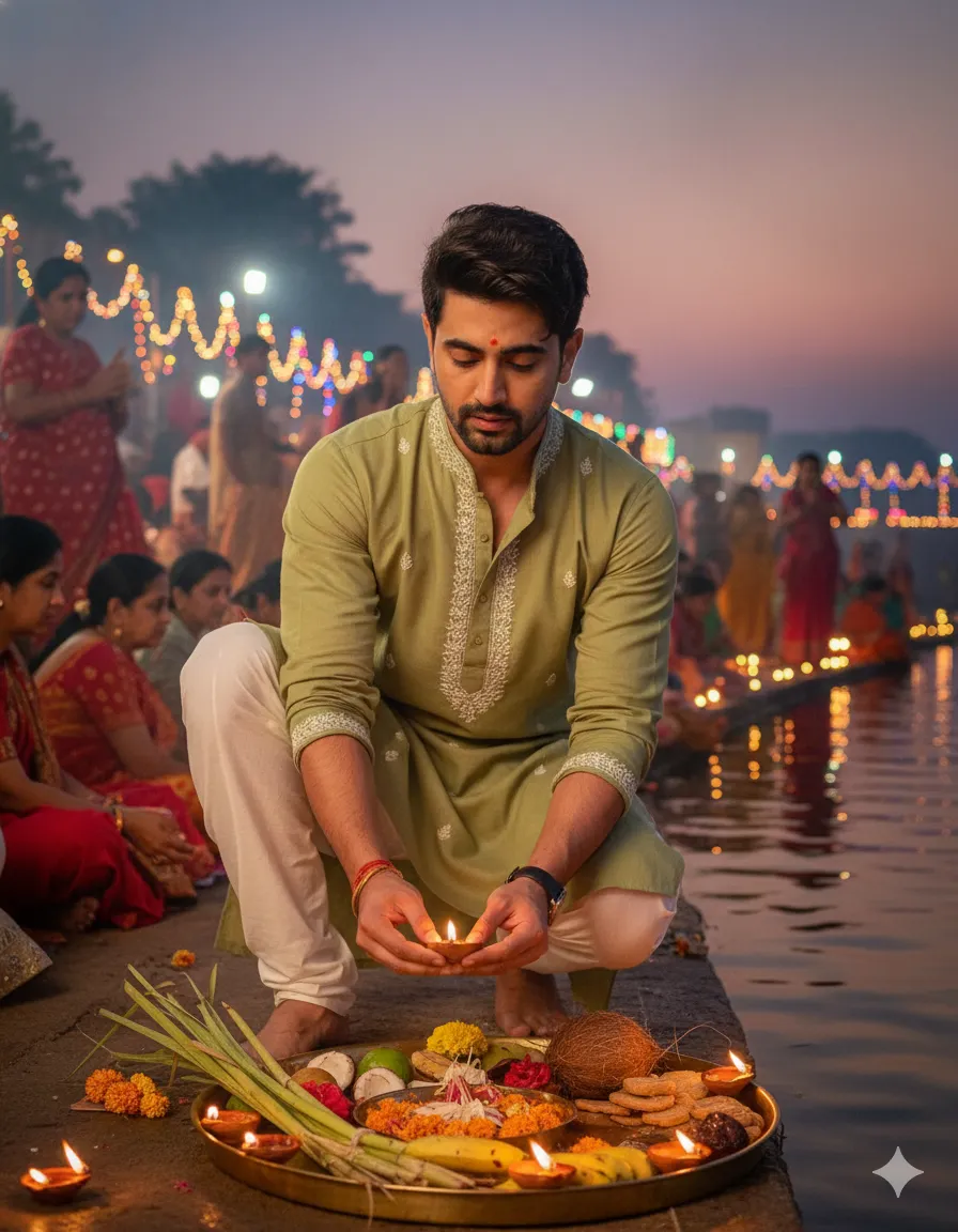 Chhath Puja AI Image Editing Boy